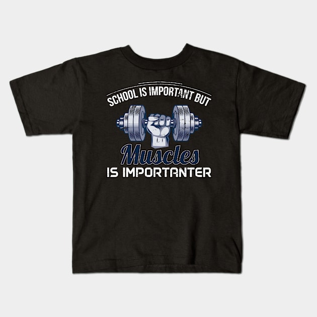 School Is Important But Baseball Is Importanter - Gift Muscles Kids T-Shirt by giftideas